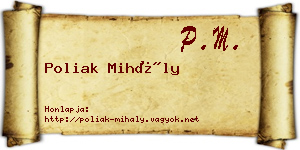Poliak Mihály névjegykártya